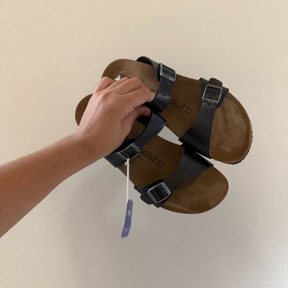 NWT Birkenstock Papillio Black Dorothy Wedge Sandals sz 40 US 9 - Picture 3 of 10